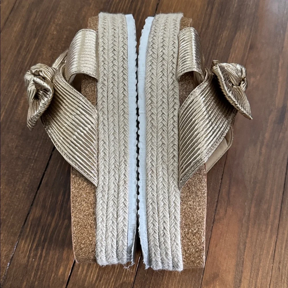 ASOS Gold Knotted Espadrille Platform Sandals - Women's